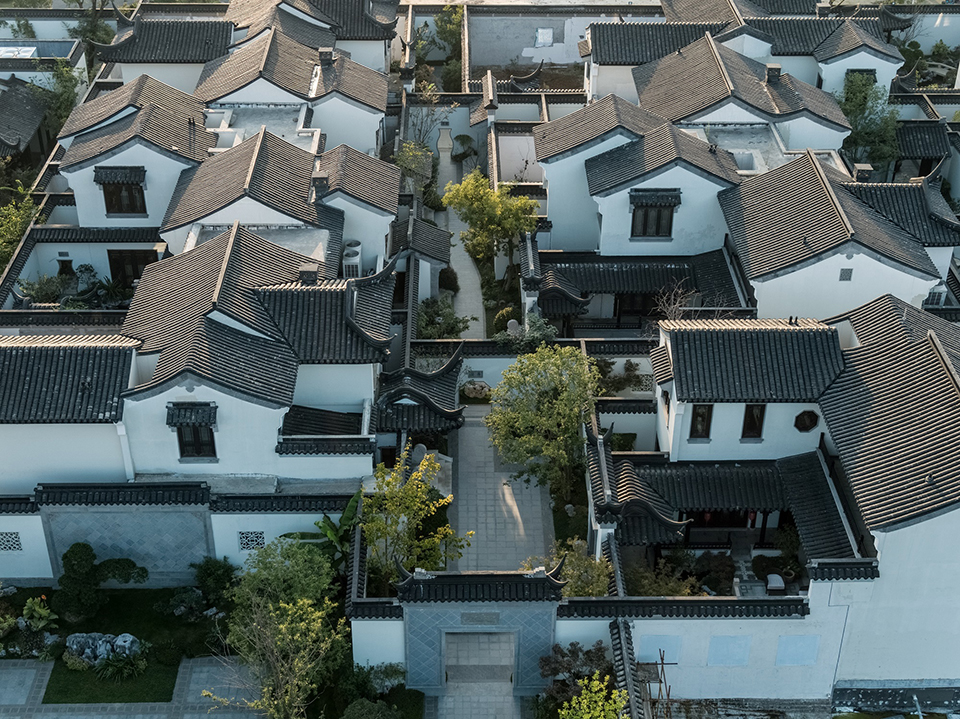 蘇州桃花(huā)源宅院經典蘇州園林花(huā)園鳥瞰圖